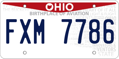 OH license plate FXM7786