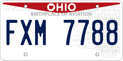 OH license plate FXM7788