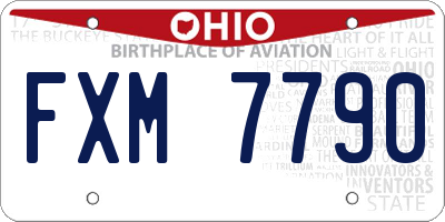 OH license plate FXM7790