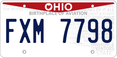 OH license plate FXM7798