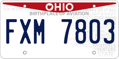 OH license plate FXM7803