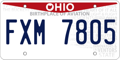 OH license plate FXM7805