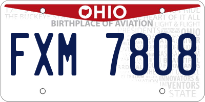 OH license plate FXM7808