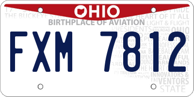 OH license plate FXM7812
