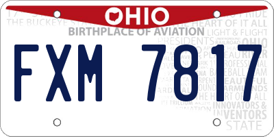 OH license plate FXM7817