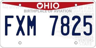 OH license plate FXM7825