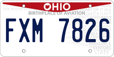 OH license plate FXM7826