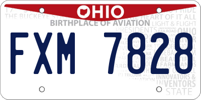 OH license plate FXM7828
