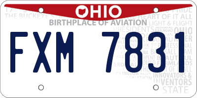 OH license plate FXM7831