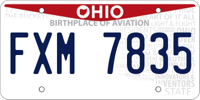 OH license plate FXM7835