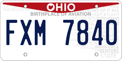 OH license plate FXM7840