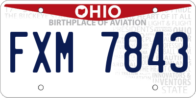 OH license plate FXM7843