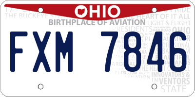 OH license plate FXM7846