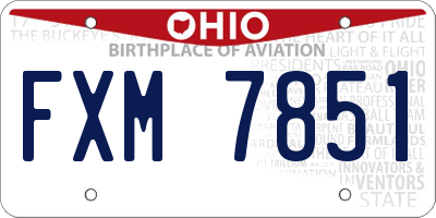 OH license plate FXM7851