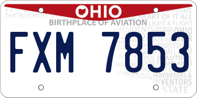 OH license plate FXM7853