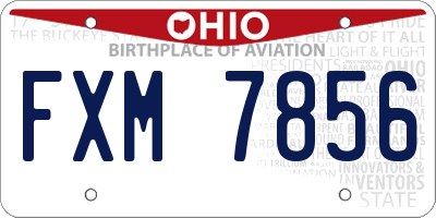 OH license plate FXM7856