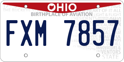 OH license plate FXM7857