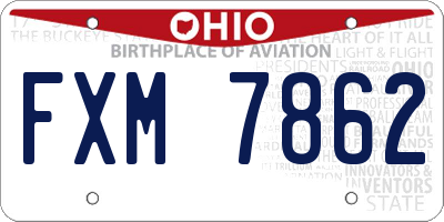 OH license plate FXM7862