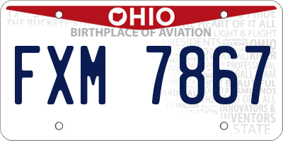 OH license plate FXM7867