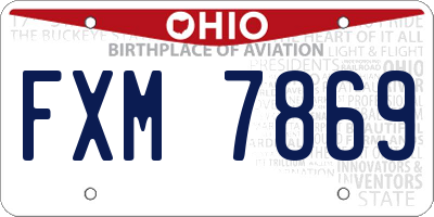 OH license plate FXM7869