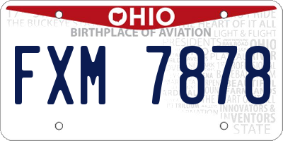 OH license plate FXM7878