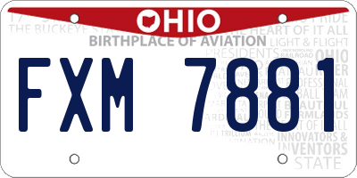 OH license plate FXM7881
