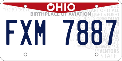 OH license plate FXM7887