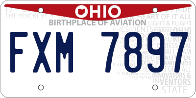 OH license plate FXM7897