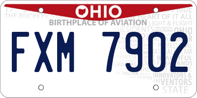 OH license plate FXM7902