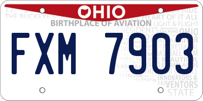 OH license plate FXM7903