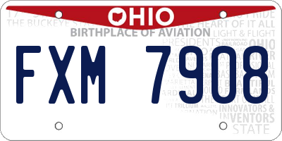 OH license plate FXM7908