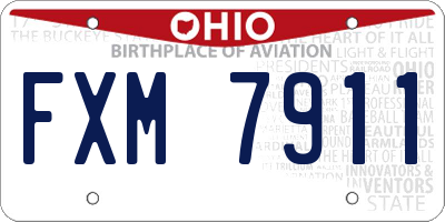 OH license plate FXM7911