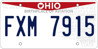 OH license plate FXM7915
