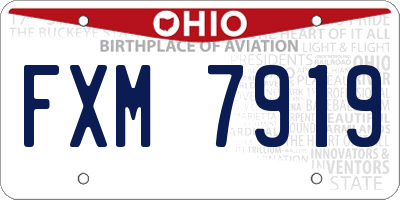 OH license plate FXM7919