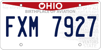 OH license plate FXM7927