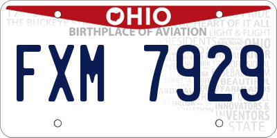 OH license plate FXM7929