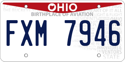 OH license plate FXM7946