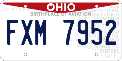 OH license plate FXM7952