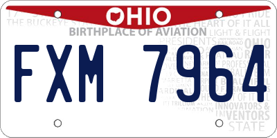 OH license plate FXM7964