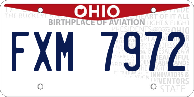 OH license plate FXM7972
