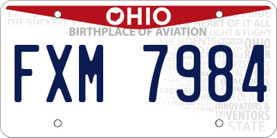 OH license plate FXM7984