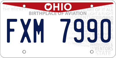 OH license plate FXM7990
