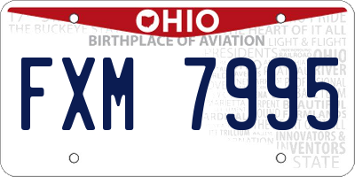 OH license plate FXM7995