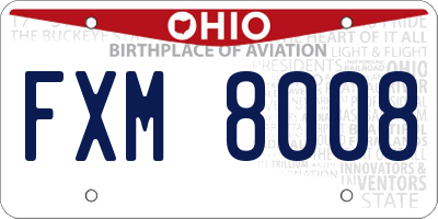 OH license plate FXM8008