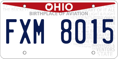OH license plate FXM8015
