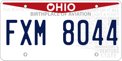 OH license plate FXM8044