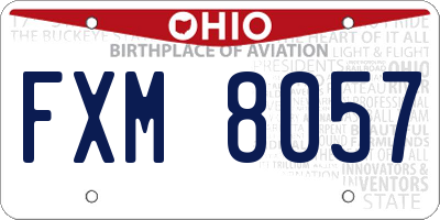 OH license plate FXM8057