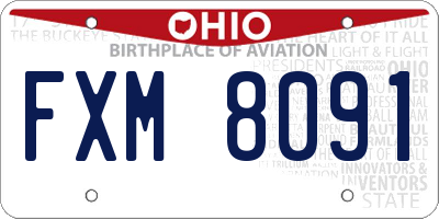 OH license plate FXM8091