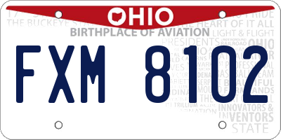 OH license plate FXM8102
