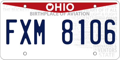 OH license plate FXM8106
